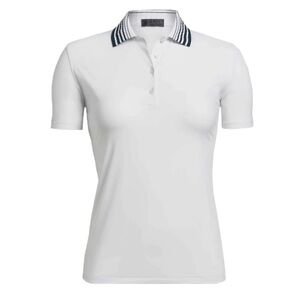 G/FORE White Polo Shirt with Black Striped Collar